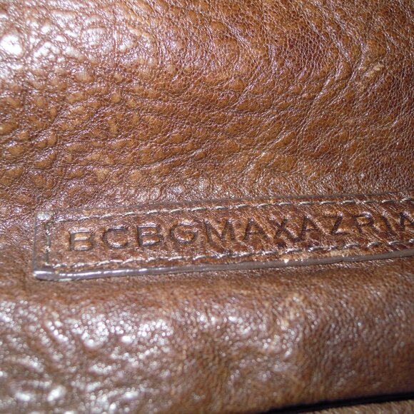 BCBG MAXAZRIA Brown Tote Leather Shoulder Hand Bag Purse Satchel Hobo Thick Hide - Picture 1 of 10